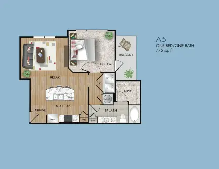 The Dawson Houston Apartments Floor Plan 10