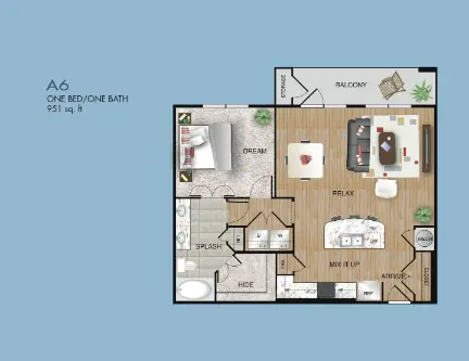 The Dawson Houston Apartments Floor Plan 11