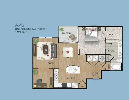 The Dawson Houston Apartments Floor Plan 13
