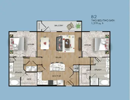 The Dawson Houston Apartments Floor Plan 16