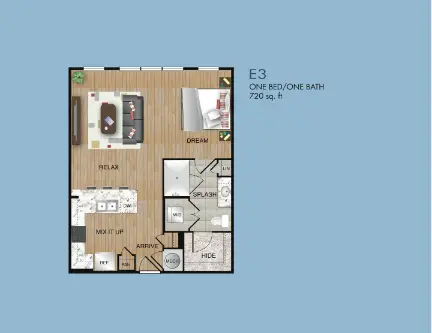 The Dawson Houston Apartments Floor Plan 3