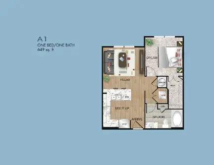 The Dawson Houston Apartments Floor Plan 4