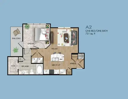 The Dawson Houston Apartments Floor Plan 6