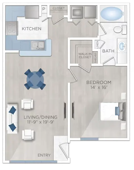 The Retreat at Westpark Houston Apartments Floor Plan 1