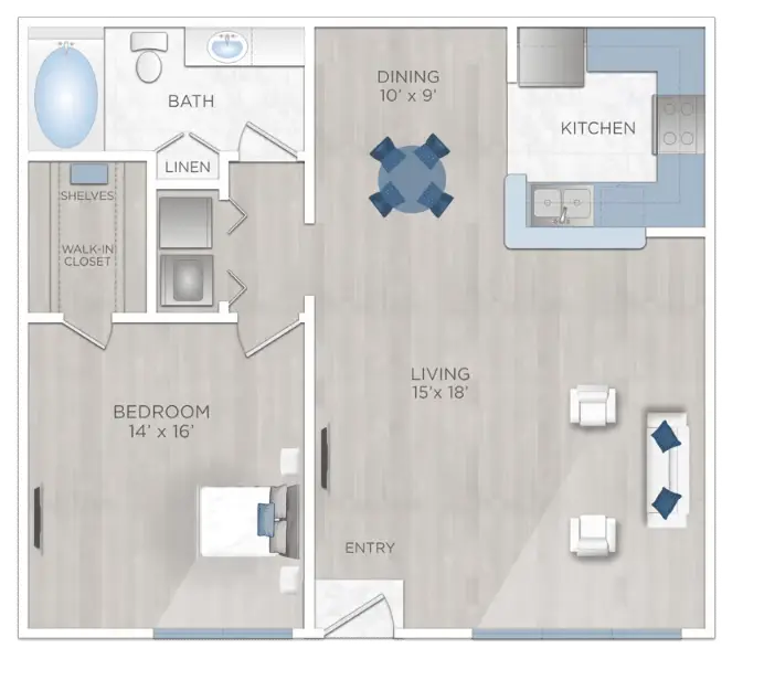 The Retreat at Westpark Houston Apartments Floor Plan 2