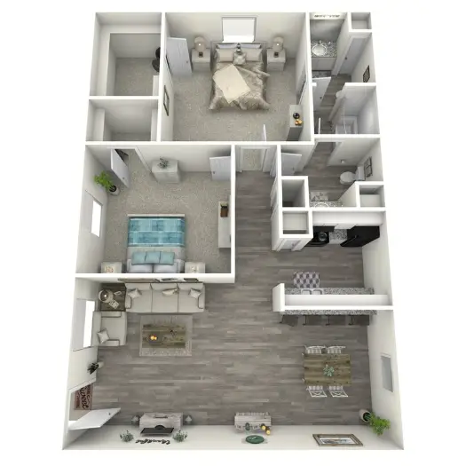 The Willows Houston Apartment Floor Plan 6