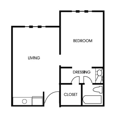 Treemont Senior Living Houston Apartment Floor Plan 4