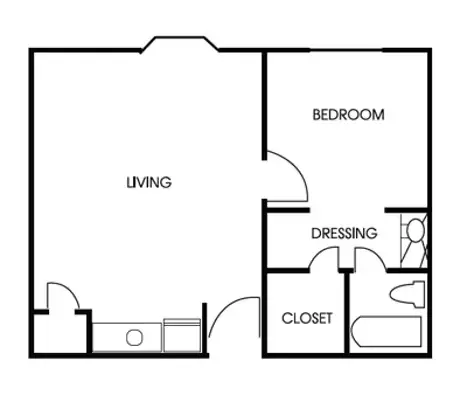 Treemont Senior Living Houston Apartment Floor Plan 5