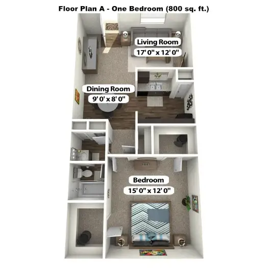 Villas at Braeburn Houston Apartment Floor Plan 1
