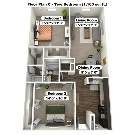 Villas at Braeburn Houston Apartment Floor Plan 3