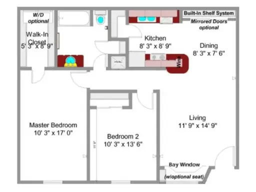 Walden of Westchase Houston Apartment Floor Plan 2