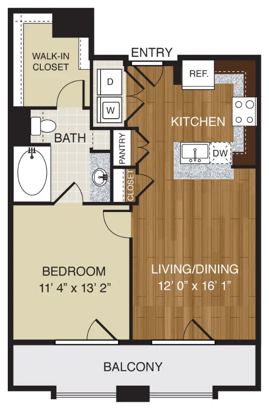 WaterWall Place Houston Apartments Floor Plan 1