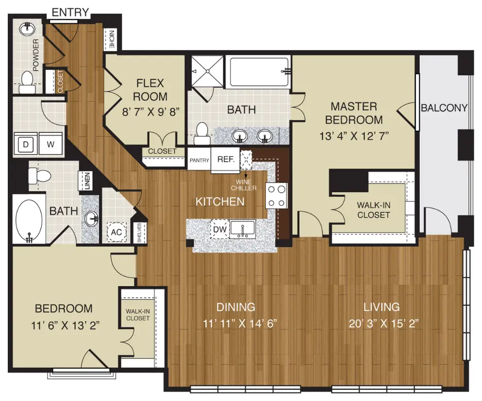 WaterWall Place Houston Apartments Floor Plan 14