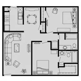 Waters of Winrock Apartments Apartments Floor Plan 3