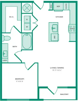 West End Richmond Houston Apartments Floor Plan 1
