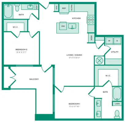 West End Richmond Houston Apartments Floor Plan 12