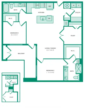West End Richmond Houston Apartments Floor Plan 13