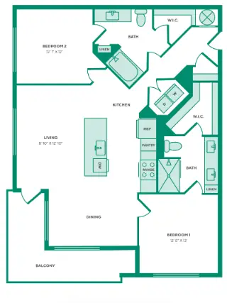 West End Richmond Houston Apartments Floor Plan 7