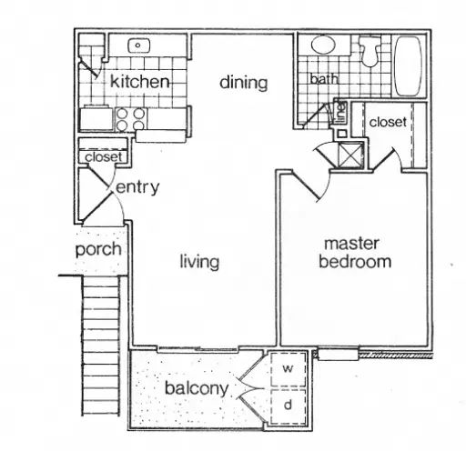 Westbury Crossings Houston Apartments Floor Plan 2