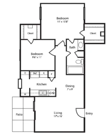 Westmount At Braesridge Houston Apartment Floor Plan 2