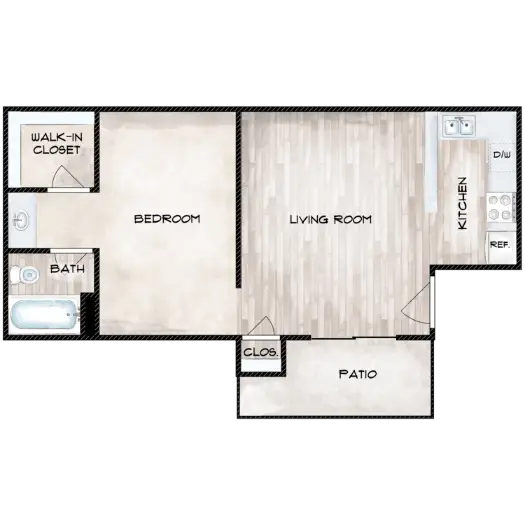 Woodchase Apartments Houston Floor Plan 1