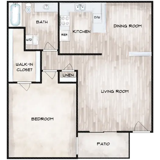 Woodchase Apartments Houston Floor Plan 4