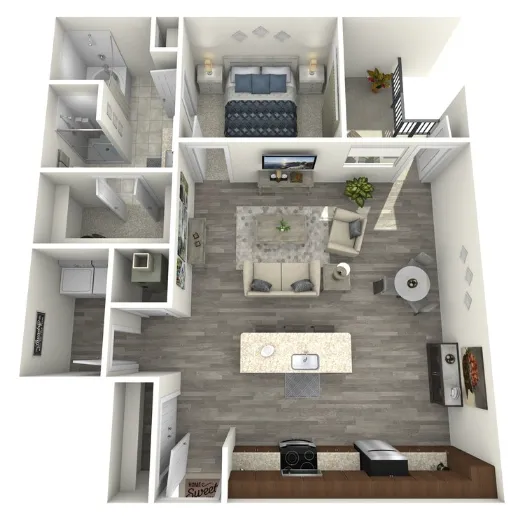 1711 Caroline Apartments Floorplan 2