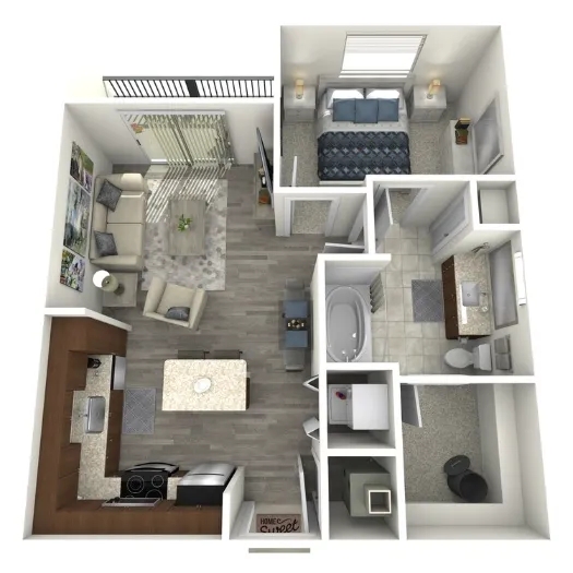 1711 Caroline Apartments Floorplan 5