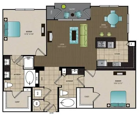 24Eleven Washington Houston Apartments Floor Plan 11
