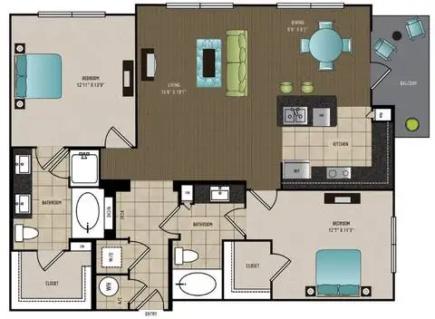24Eleven Washington Houston Apartments Floor Plan 12