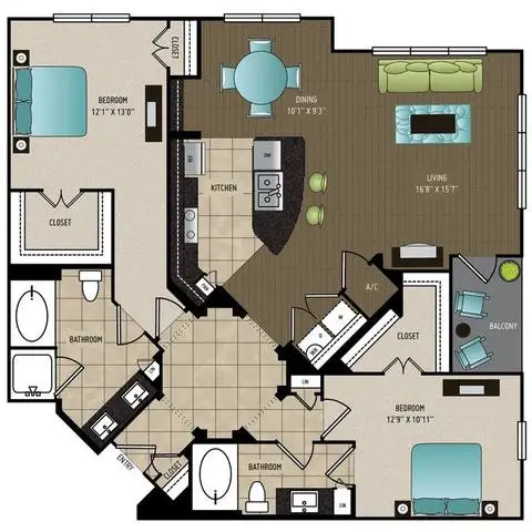 24Eleven Washington Houston Apartments Floor Plan 13