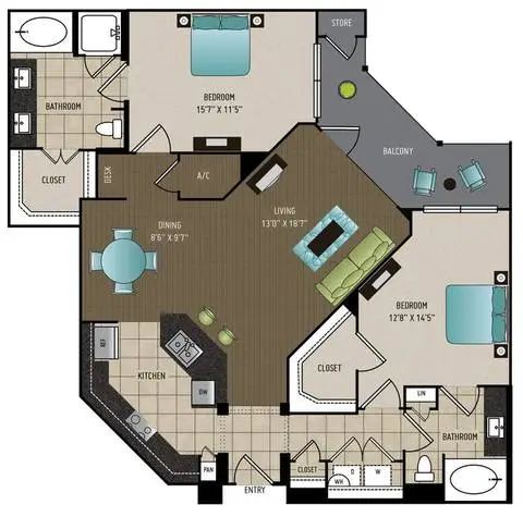 24Eleven Washington Houston Apartments Floor Plan 17