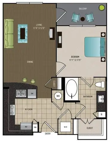 24Eleven Washington Houston Apartments Floor Plan 2