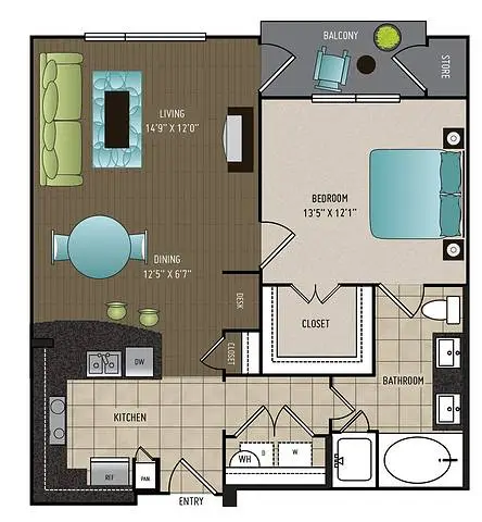 24Eleven Washington Houston Apartments Floor Plan 6