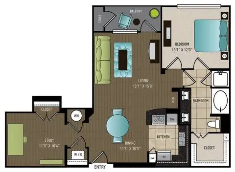 24Eleven Washington Houston Apartments Floor Plan 7