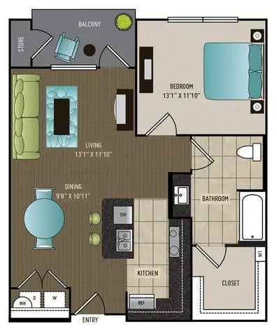 24Eleven Washington Houston Apartments Floor Plan 9