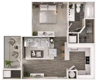 8181 Med Center Apartments Houston Floor Plan 1