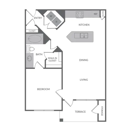 91Fifty Apartments Houston Floor Plan 1