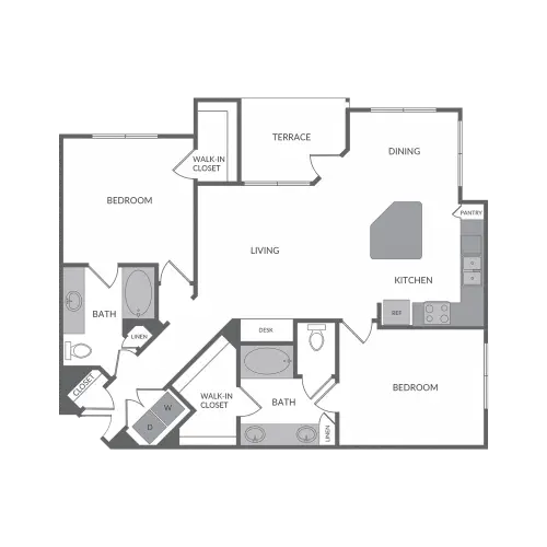 91Fifty Apartments Houston Floor Plan 6