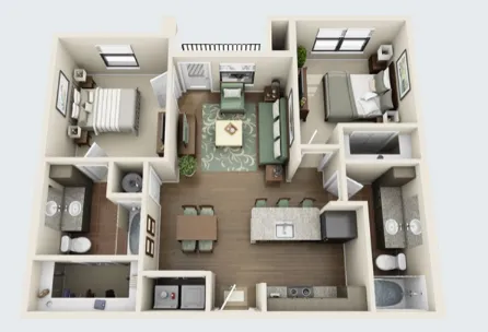 Amber Oaks Luxury Apartments Floorplan 2