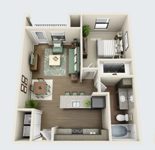 Amber Oaks Luxury Apartments Floorplan 1