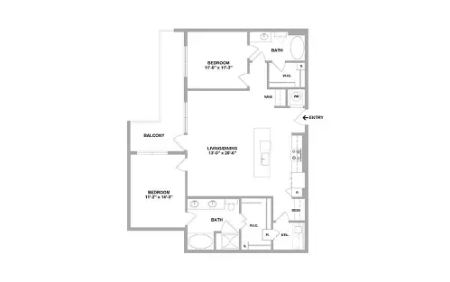 Arc at the Grid Houston Apartment Floor Plan 45