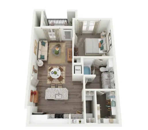 Ariza Westview Houston Apartment Floor Plan 1