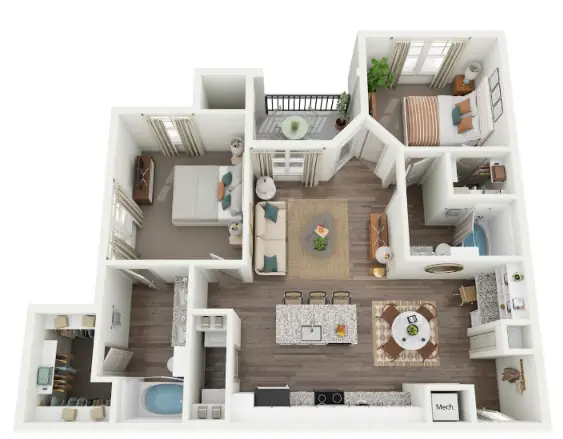 Ariza Westview Houston Apartment Floor Plan 6
