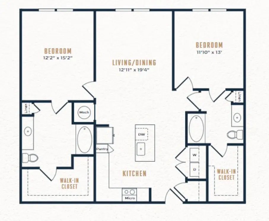 August Friendswood Houston Apartment Floor Plan 3