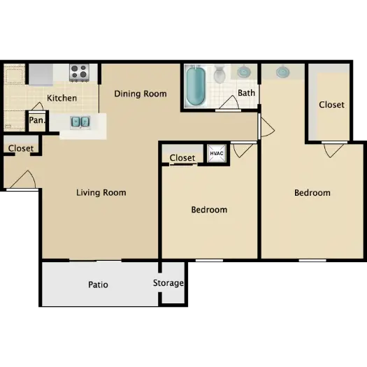 Bay Meadows Apartments Friendswood Houston Apartments Floor Plan 3