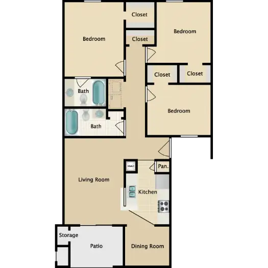 Bay Meadows Apartments Friendswood Houston Apartments Floor Plan 6