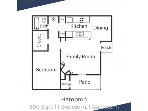 Bellevue Riviera Houston Apartments floor Plan 3