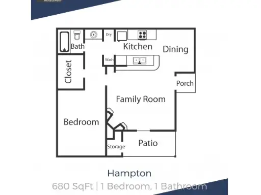 Bellevue Riviera Houston Apartments floor Plan 4