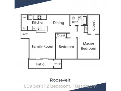 Bellevue Riviera Houston Apartments floor Plan 6